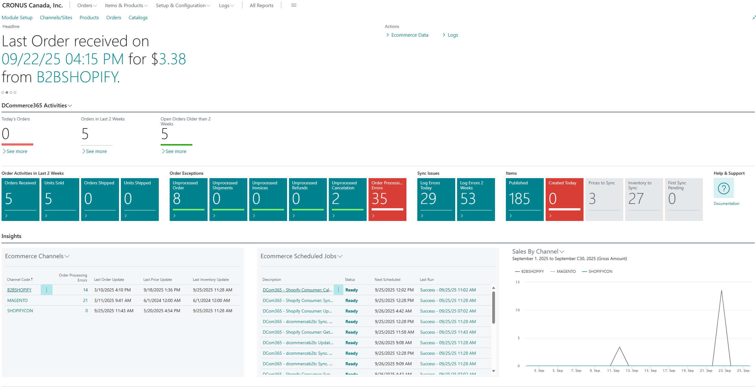 DCommerce365 Role Center | Dynamixware Docs